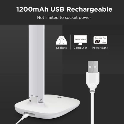 PAPERANG LED-Schreibtischlampe USB 1200mAh mit 3 Beleuchtungsmodi Weiß