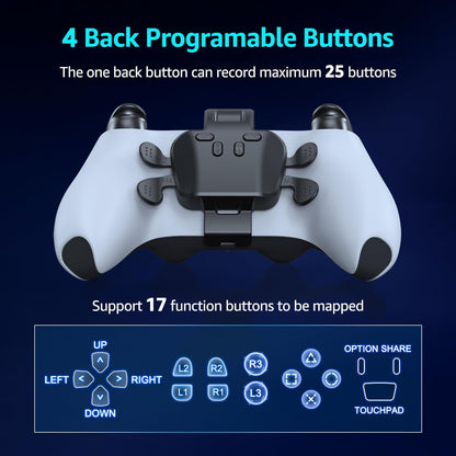 Paddles-Zubehör für PS-5 Controller, 4 programmierbare Verkabelt Plug & Play, Kompatibel mit PS-5/PC/Mac