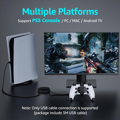 Paddles-Zubehör für PS-5 Controller, 4 programmierbare Verkabelt Plug & Play, Kompatibel mit PS-5/PC/Mac