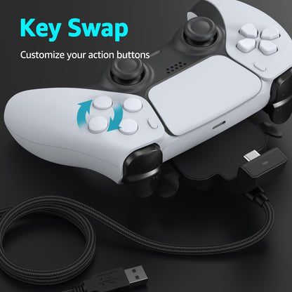 Paddles-Zubehör für PS-5 Controller, 4 programmierbare Verkabelt Plug & Play, Kompatibel mit PS-5/PC/Mac