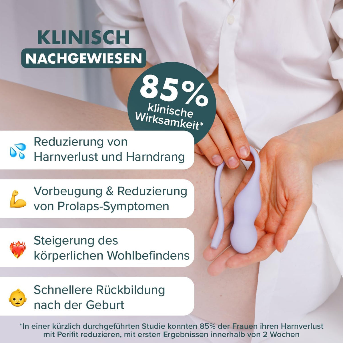 PERIFIT Care+, Beckenbodentrainer für Frauen, Inkontinenz, Rückbildung Training im Stehen