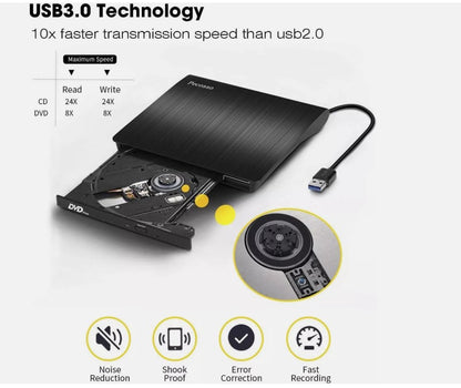 Pecosso ‎BT638 Externes CD/DVD Laufwerk USB 3.0