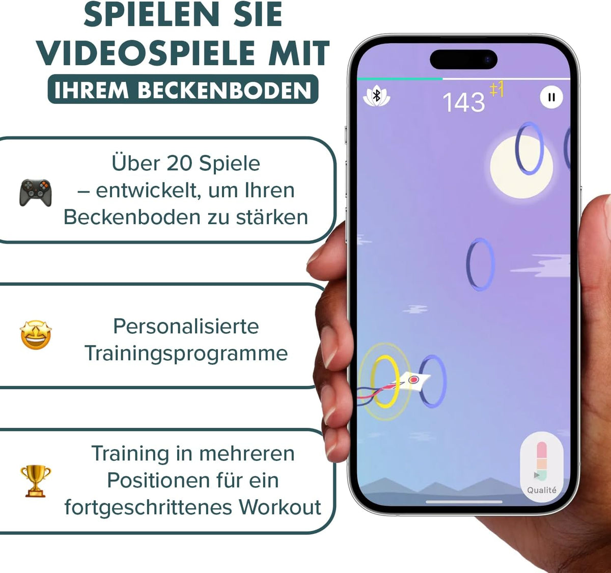 PERIFIT Care+, Beckenbodentrainer für Frauen, Inkontinenz, Rückbildung Training im Stehen