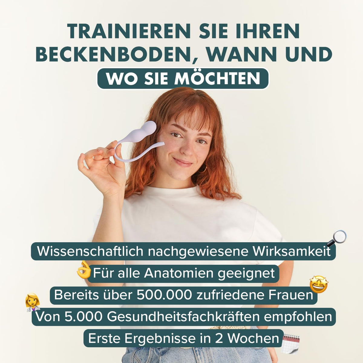 PERIFIT Care+, Beckenbodentrainer für Frauen, Inkontinenz, Rückbildung Training im Stehen