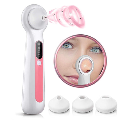 PELCAS Sightbarer Mitesser-Entferner Nettoyeur de pores électrique visages 3 sondes et 3 modes, rose