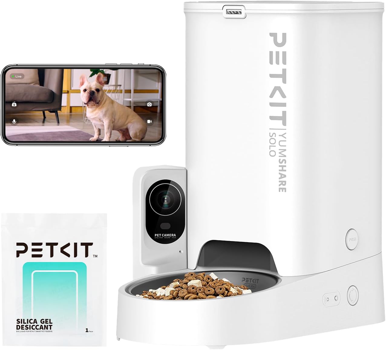 PETKIT Automatischer Katzenfutterautomat 3L mit Kamera HD-Video,Nachtsicht, 2-Wege-Audio