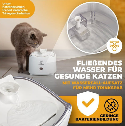Pfotenprinz Katzenbrunnen Extra Leise & Ergonomischer 1.8L Trinkbrunnen