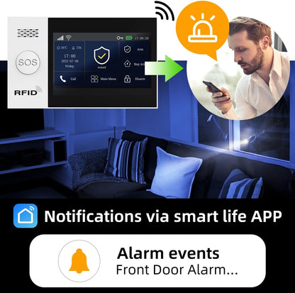 PGST Alarmanlage Set WiFi + GSM 4G, Smart Home kabellose, WLAN mit Sirene,