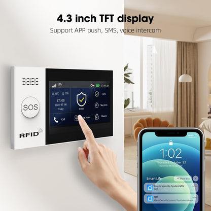 PGST Alarmanlage Set WiFi + GSM 4G, Smart Home kabellose, WLAN mit Sirene,
