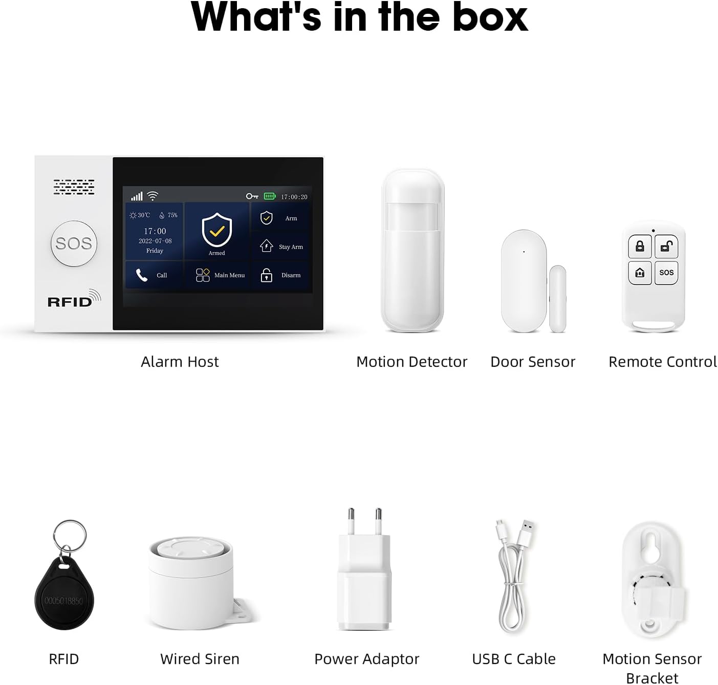 PGST Alarmanlage Set WiFi + GSM 4G, Smart Home kabellose, WLAN mit Sirene,