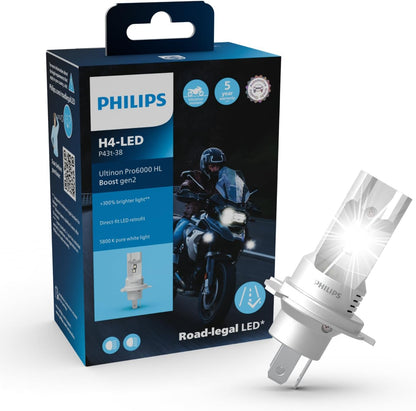 Philips Ultinon Pro6000 Boost gen2 Direct-fit H4-LED Moto, Scheinwerferlampe für Motorräder