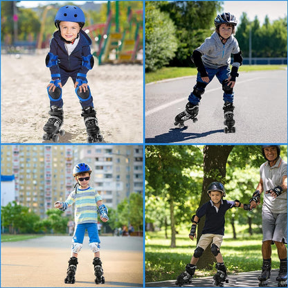 PIPIZHU Rollschuhe für Kinder mit Leuchtenden Rädern L (36-40 EU) Schwarz/Weib