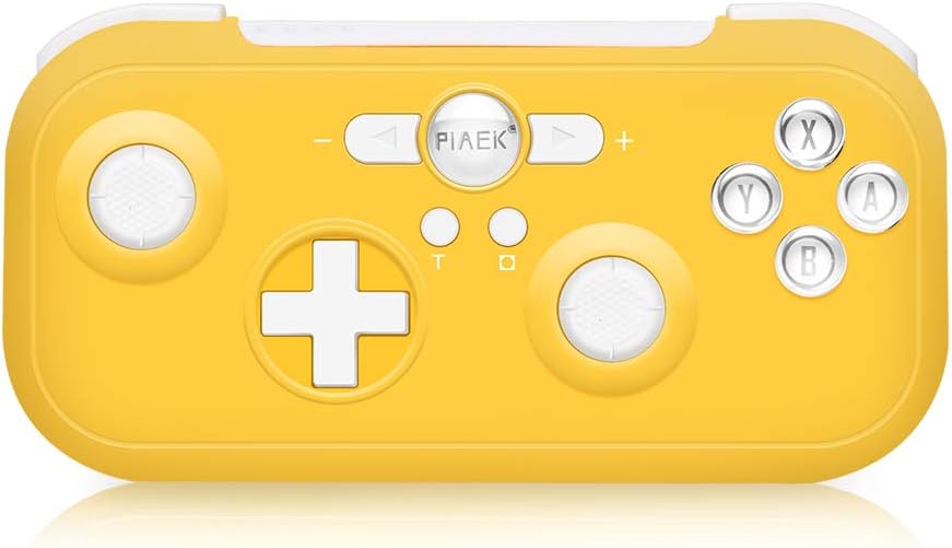 Manette PiAEK pour Nintendo Switch, capteur 6 axes, double choc, manette Bluetooth Pro avec câble, compatible avec Switch, Switch Lite, PS3, Steam (jaune)
