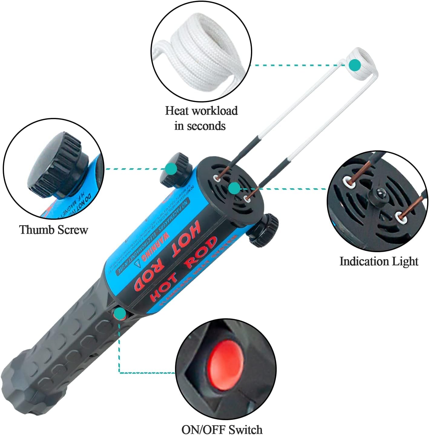 PAKOWIN Magnetisches Induktionsheizgerät-Kit - 1200W 220V Automobilloses Heizwerkzeug mit 10 Spulen