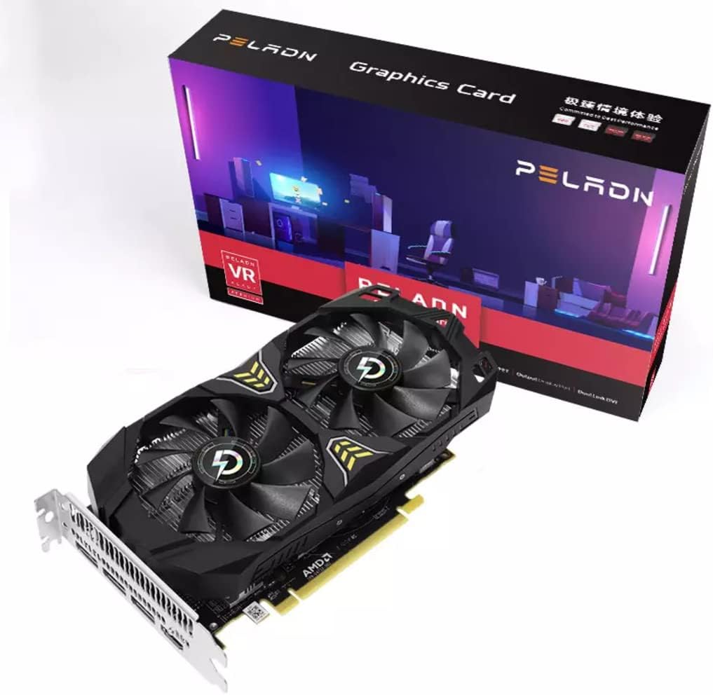 PELADN AMD Radeon RX 580 8 GB Gaming Grafikkarte,3 DP-Ports, 1 HDMI-Port, GDDR5