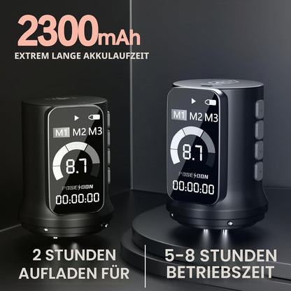 POSEIDON Kabelloses Rotary Tattoo Maschine Kit mit 20 Tattoo Patronen Nadeln, Tinte Set