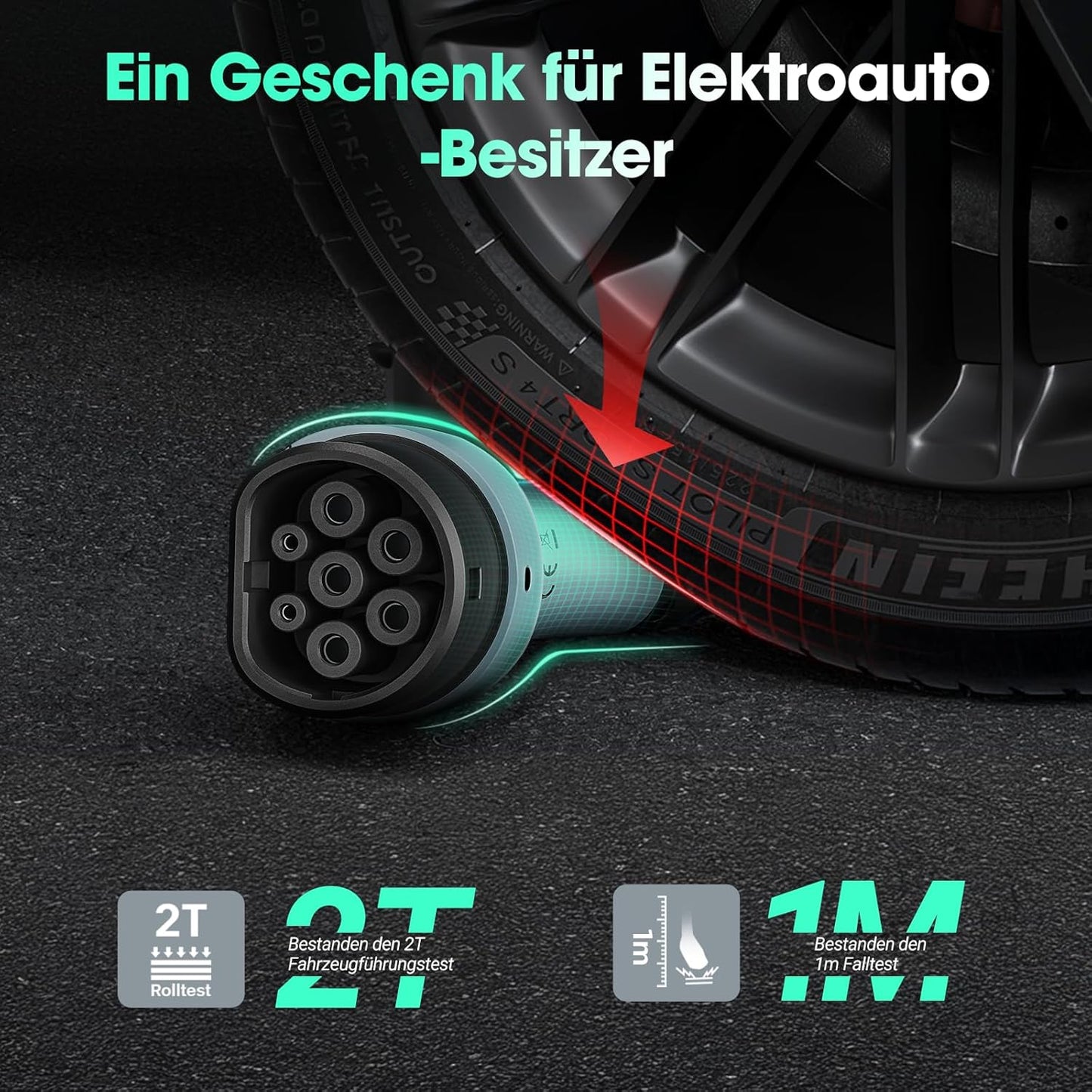 Powerbest Typ-2-Ladekabel, 11KW 5M 16A Dreiphasiges E-Auto-Ladekabel Typ 2