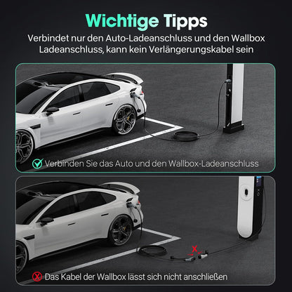 Powerbest Typ-2-Ladekabel, 11KW 5M 16A Dreiphasiges E-Auto-Ladekabel Typ 2