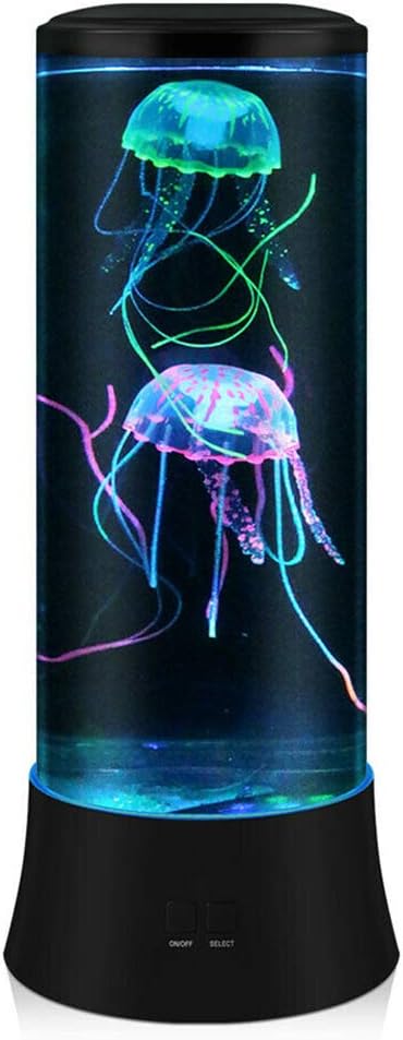 POYO Quallen Lampe, 38 cm LED lavalampe mit Farbwechsel, 7 Farben