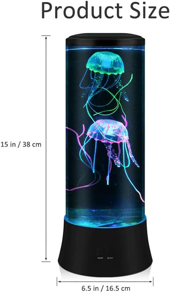 POYO Quallen Lampe, 38 cm LED lavalampe mit Farbwechsel, 7 Farben