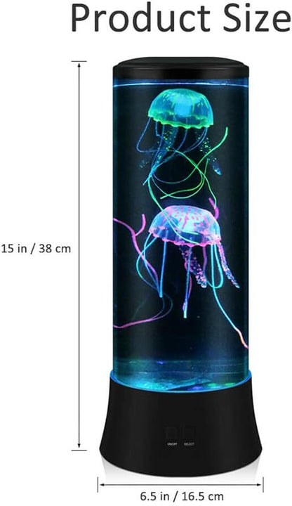 POYO Quallen Lampe, 38 cm LED lavalampe mit Farbwechsel, 7 Farben