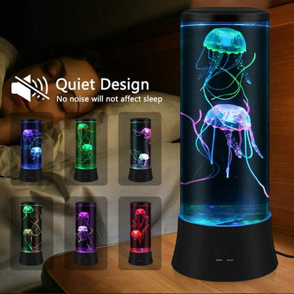 POYO Quallen Lampe, 38 cm LED lavalampe mit Farbwechsel, 7 Farben