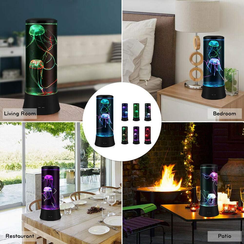 POYO Quallen Lampe, 38 cm LED lavalampe mit Farbwechsel, 7 Farben