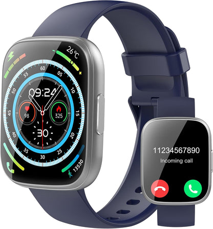 Puqo Smartwatch Herren Damen, 1,95" HD Fitnessuhr mit Telefonfunktion, 112+ Sportmodi