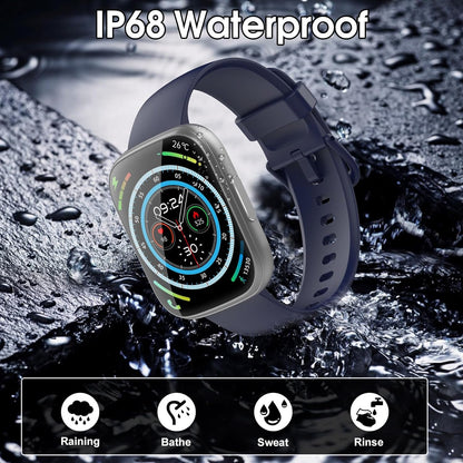 Puqo Smartwatch Herren Damen, 1,95" HD Fitnessuhr mit Telefonfunktion, 112+ Sportmodi