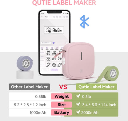 PRT Qutie Bluetooth Etikettendrucker,Beschriftungsgerät, labeldrucker Rosa