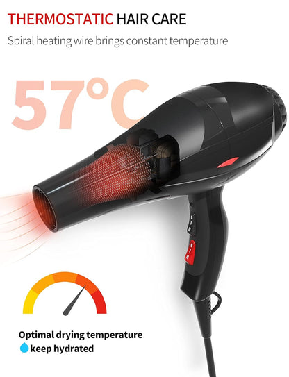 Profi-Fön Ionen Haartrockner 3500W,Blaues Licht Ionenpflege-Schonendes Styling