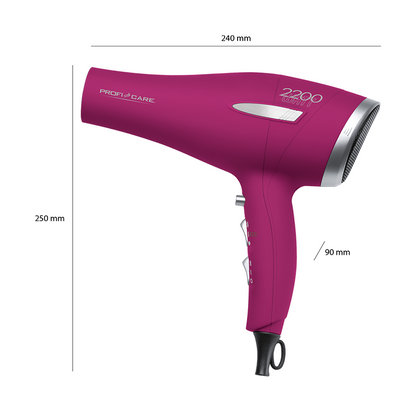 Sèche-cheveux professionnel ProfiCare PC-HT 3045 2200 W - 3 réglages de température Lilas