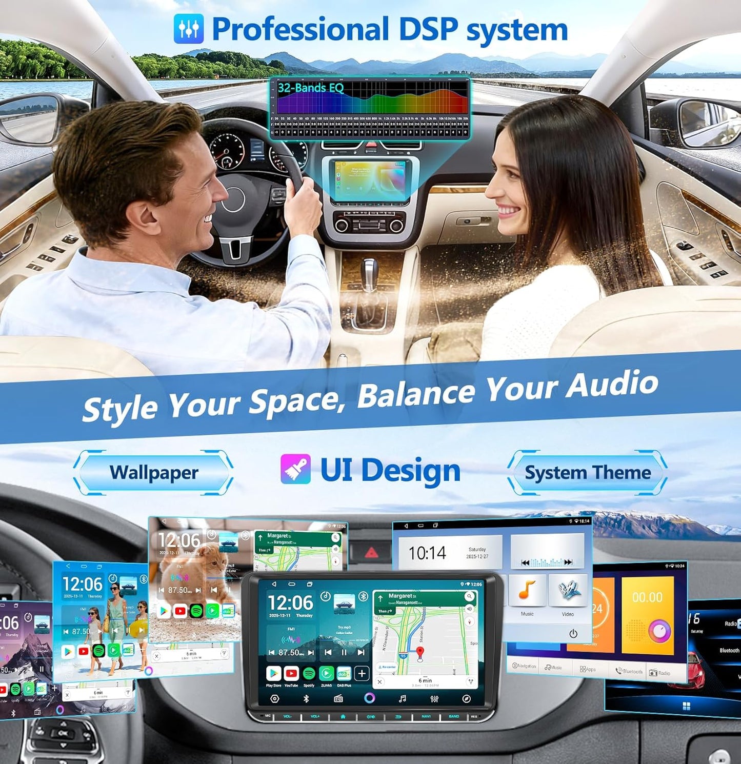 PORMIDO DAB+ Autoradio mit Bildschirm 9 Zoll 2DIN 4+64GB Android 13 für VW Golf 5 6 T5 Polo