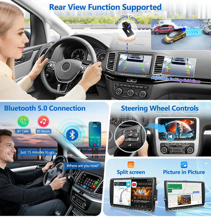 PORMIDO DAB+ Autoradio mit Bildschirm 9 Zoll 2DIN 4+64GB Android 13 für VW Golf 5 6 T5 Polo