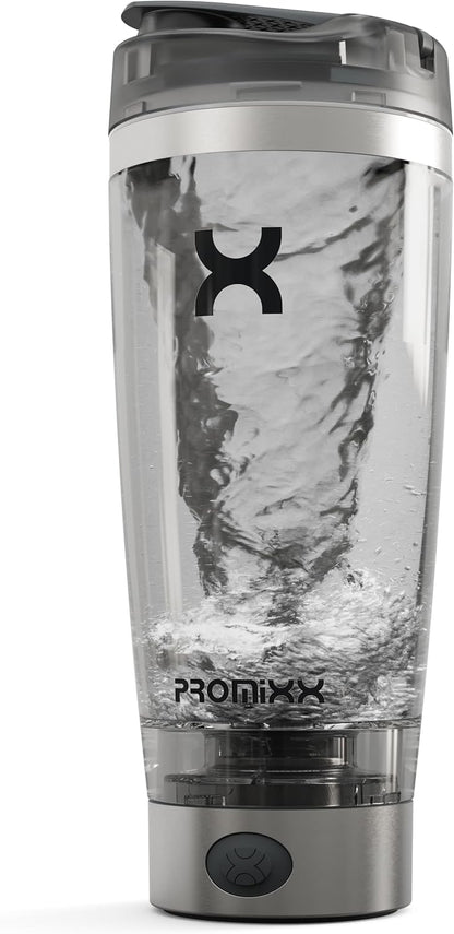 Promixx PRO Shaker Flasche für glatte Protein Shakes,BPA-frei, 600ml, Silber/Grau