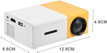 Mini Beamer projektor, Heimkino Tragbarer LED-Projektor HD HDMI Multimedia-Spiele Heimkino-Filmprojektor (Gelb/Weiß)