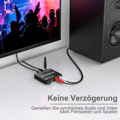 PROZOR Bluetooth Empfänger DAC Optisch Bluetooth Audio Adapter für Stereoanlage Heimkino
