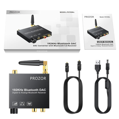 PROZOR Bluetooth Empfänger DAC Optisch Bluetooth Audio Adapter für Stereoanlage Heimkino