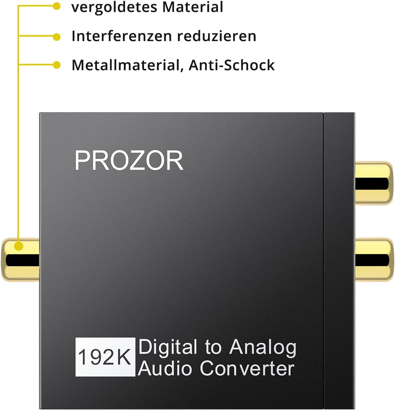 PROZOR Da Wandler Optisch auf Cinch Audio Adapter Toslink auf Klinke Aux