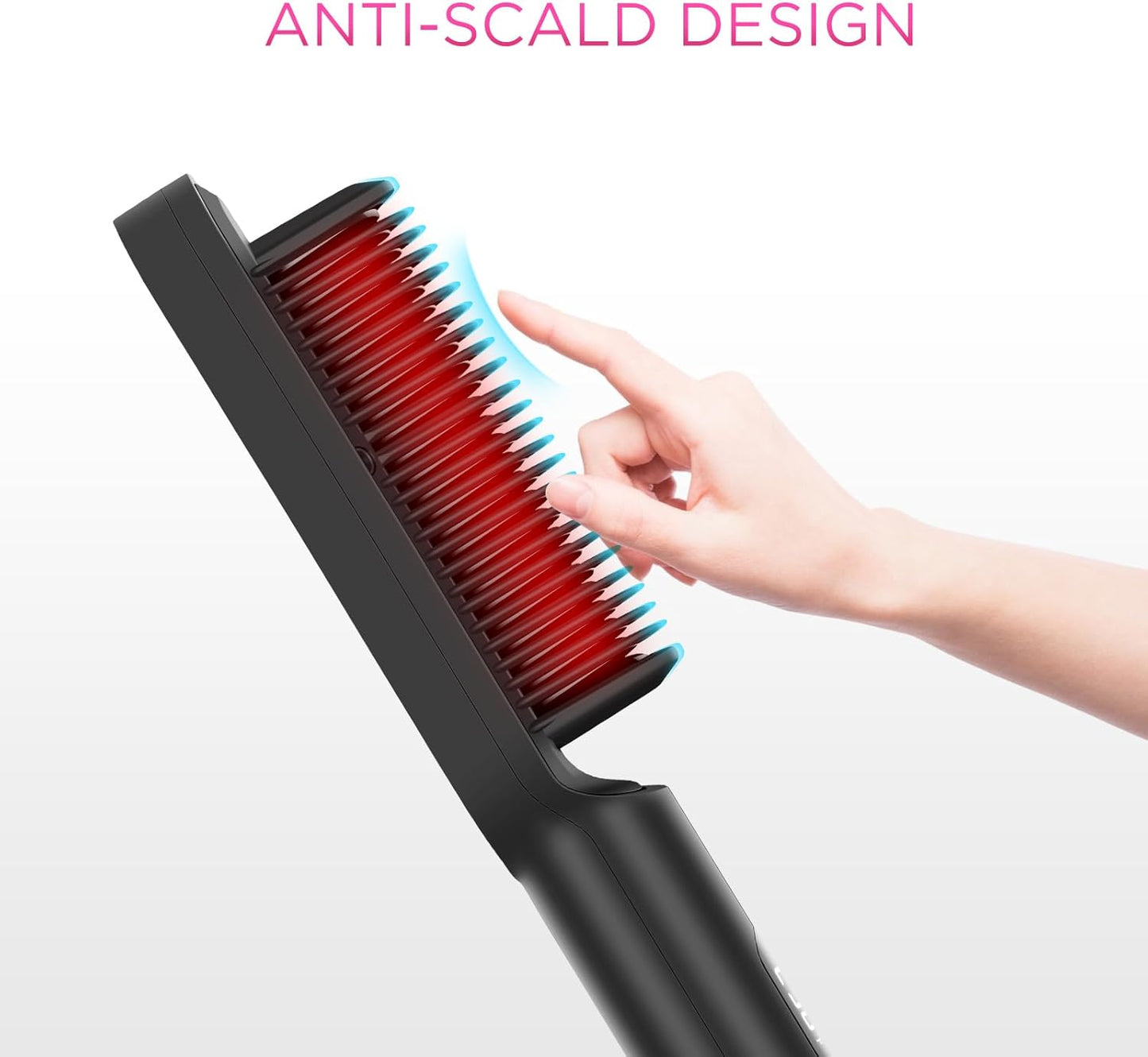PARWIN PRO BEAUTY Haarglätter Bürste,Ionen Mit LED-Anzeige (Schwarz)