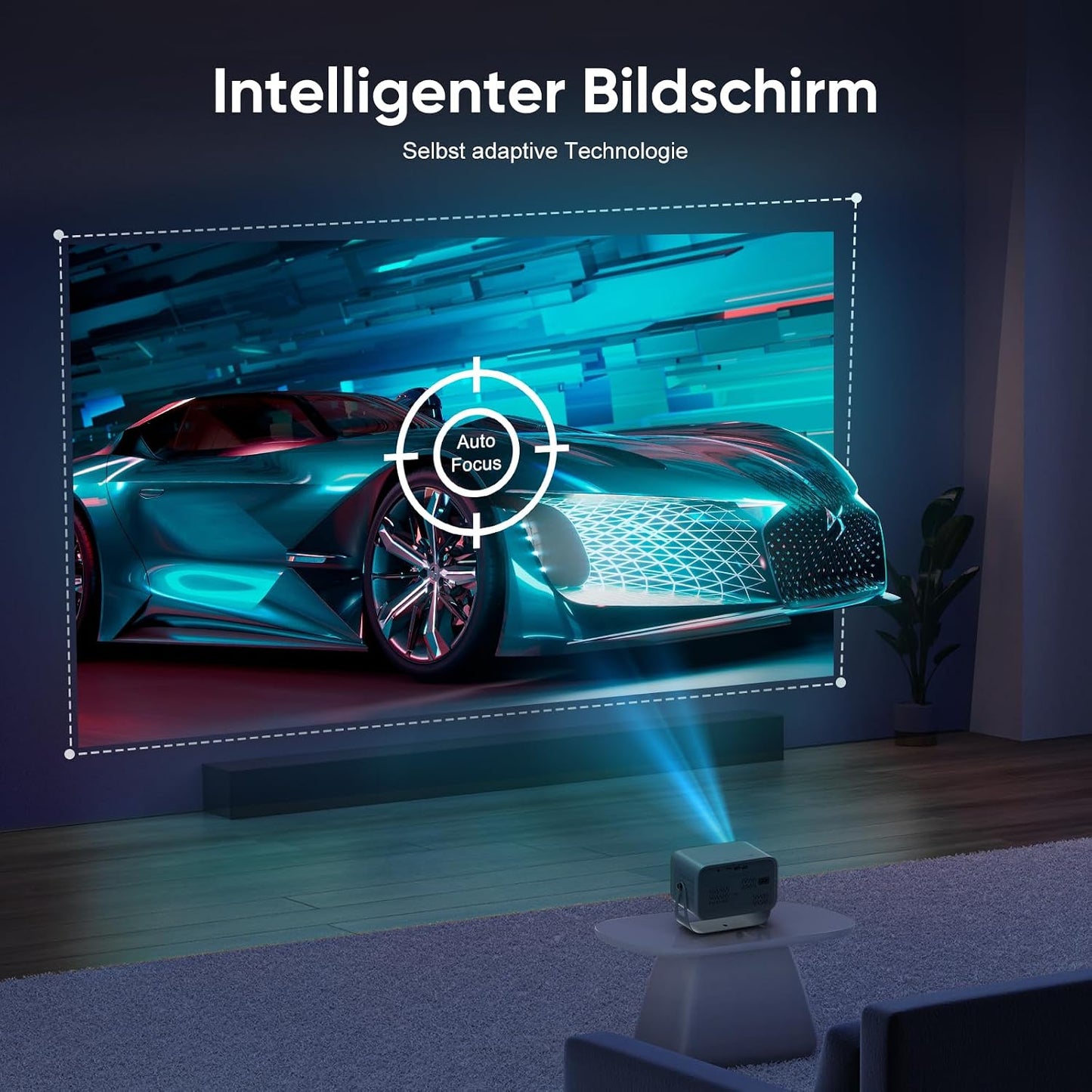 Purshe Mini Beamer 4K Unterstützt, 20000L Native 1080P WiFi6 Bluetooth Beamer,