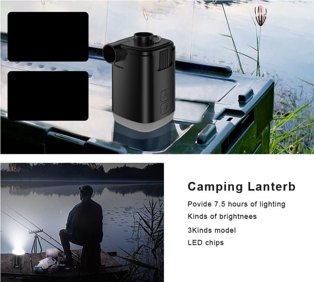 Tragbare Luftpumpe für Aufblasbares, 4000 mAh,  USB-aufladbare,LED-Licht