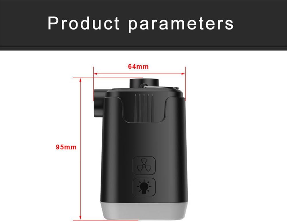 Tragbare Luftpumpe für Aufblasbares, 4000 mAh,  USB-aufladbare,LED-Licht