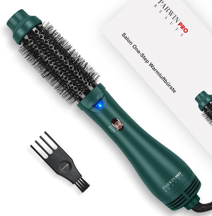PARWIN PRO BEAUTY One-Step Warmluftbürste Ionen Föhnbürste,4 in 1,1000 Watt (Dunkelgrün)
