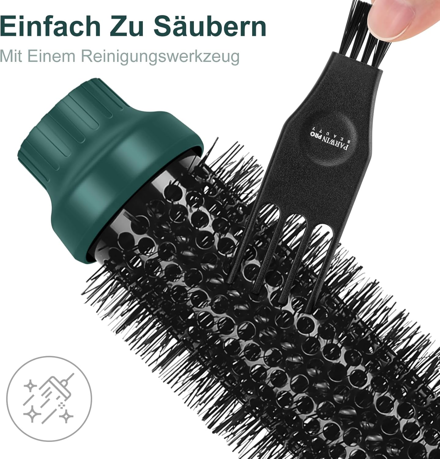 PARWIN PRO BEAUTY One-Step Warmluftbürste Ionen Föhnbürste,4 in 1,1000 Watt (Dunkelgrün)