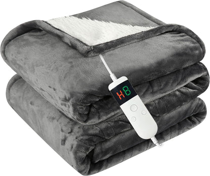 Qieryun Heizdecke Mit Abschaltautomatik, 150x200CM, 10 Heizstufen 8 Stunden Auto-Off-Timer