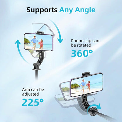 Qirita Selfie-Stick-Stativ, 130 cm ausziehbarer Handy-Ständer mit Fernbedienung Schwarz