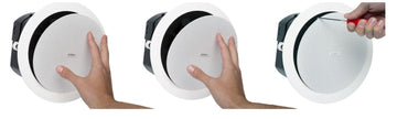 Enceinte de plafond QSC AD-C4T-LP 4" 2 voies, profil bas, transformateur 70/100 V, blanc, la paire