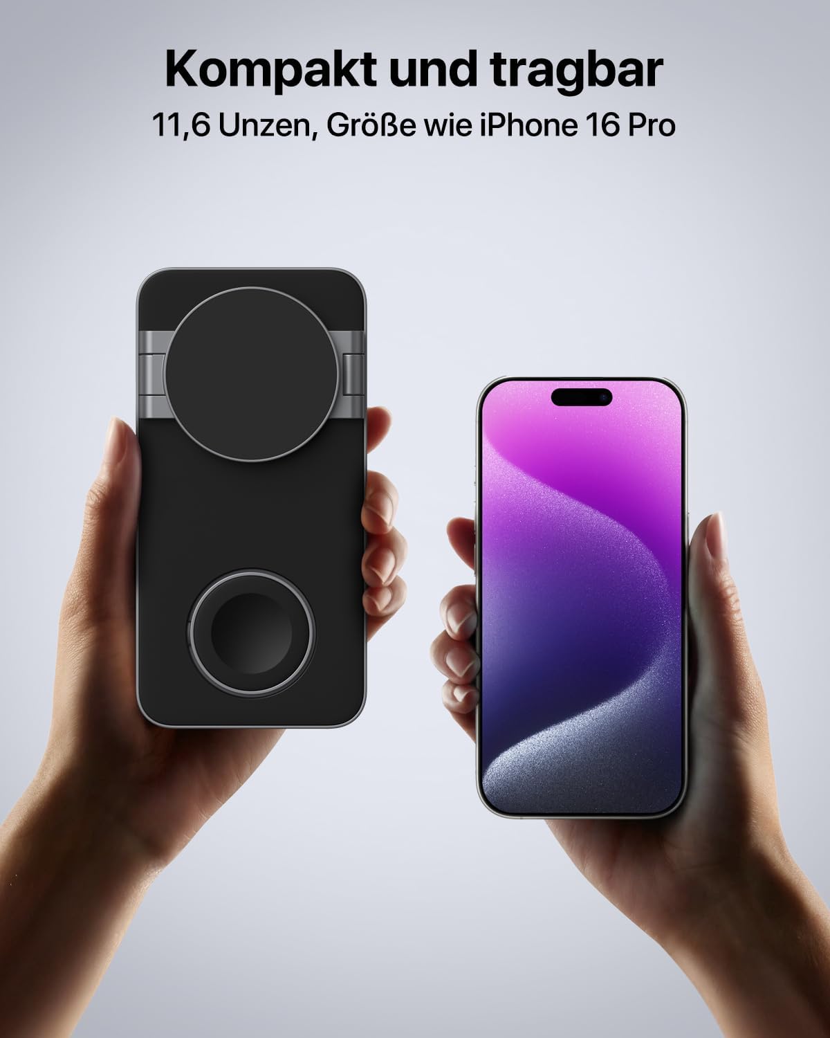 QTlier 3 in 1 iPhone Ladestation Kompatibel mit Magsafe Ladegerät für 18/17/16/15/14/13/12