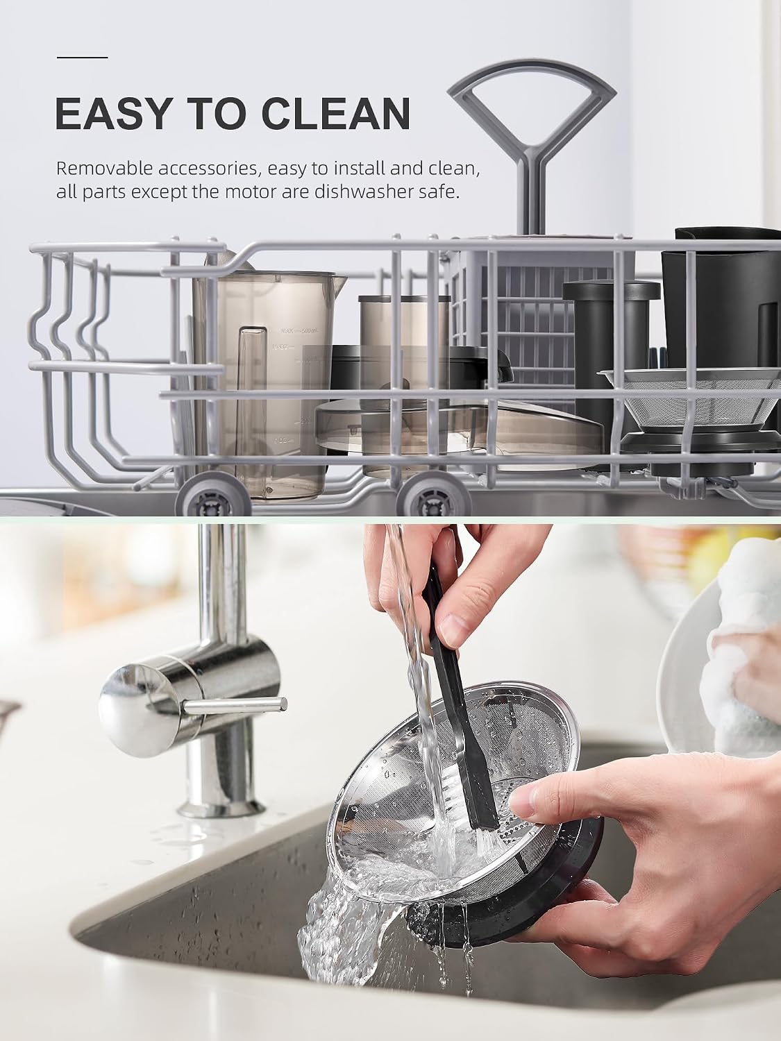 QCen Zentrifugal Entsafter 500W, 76mm Einfüllöffnung, Edelstahl Dual-Speed